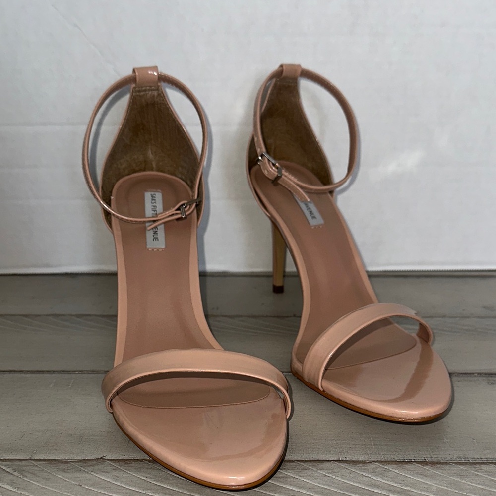 Saks Fifth Avenue Blush‎ Patent Ankle-Strap Stiletto Heels